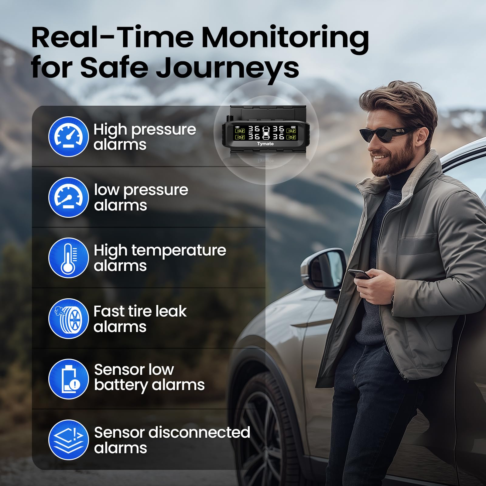 Tymate TM8 Solar Wireless TPMS with 4 Sensors