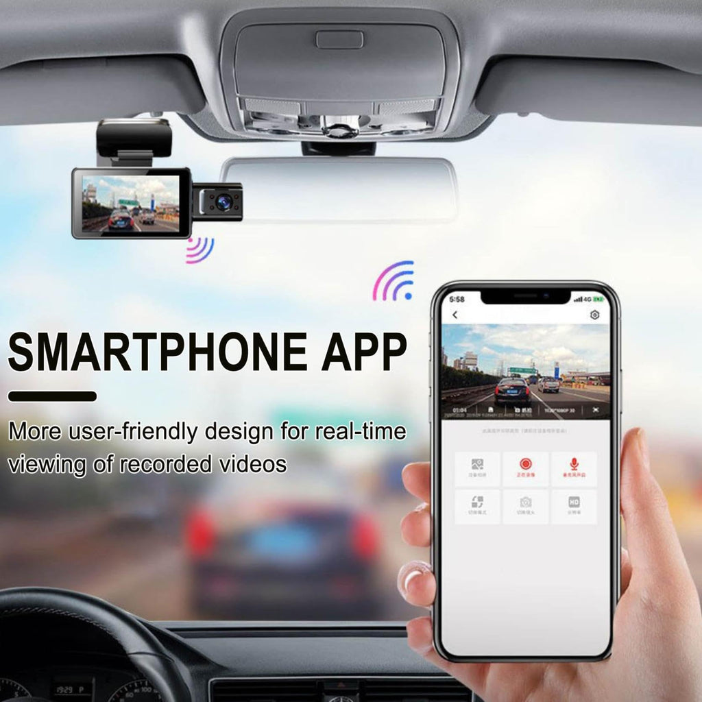 1080p FHD Mini Dash Cam with 3'' Screen for Cars, Front Dash Camera, Easy to Install and 120° Wide-Angle Lens, Loop Recording with Automatic Overwrite, Suit for Cars Truck SUV