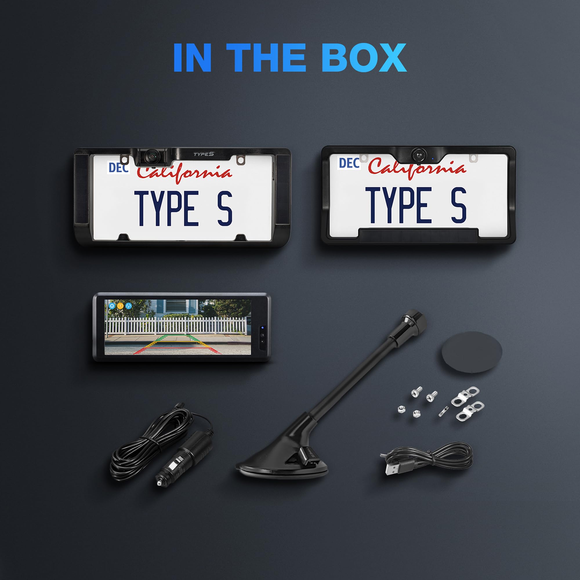 Type S Solar Wireless Dual Backup Camera with Monitor