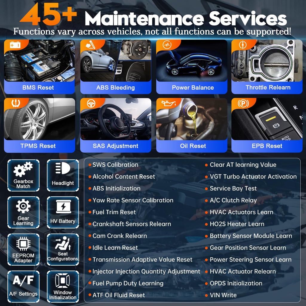 XTOOL D9S Wireless OBD2 Scanner with ECU Coding