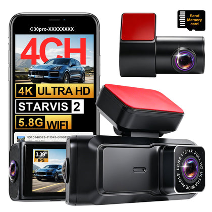 4-Channel 4K 360° Dash Cam with STARVIS 2 Night Vision