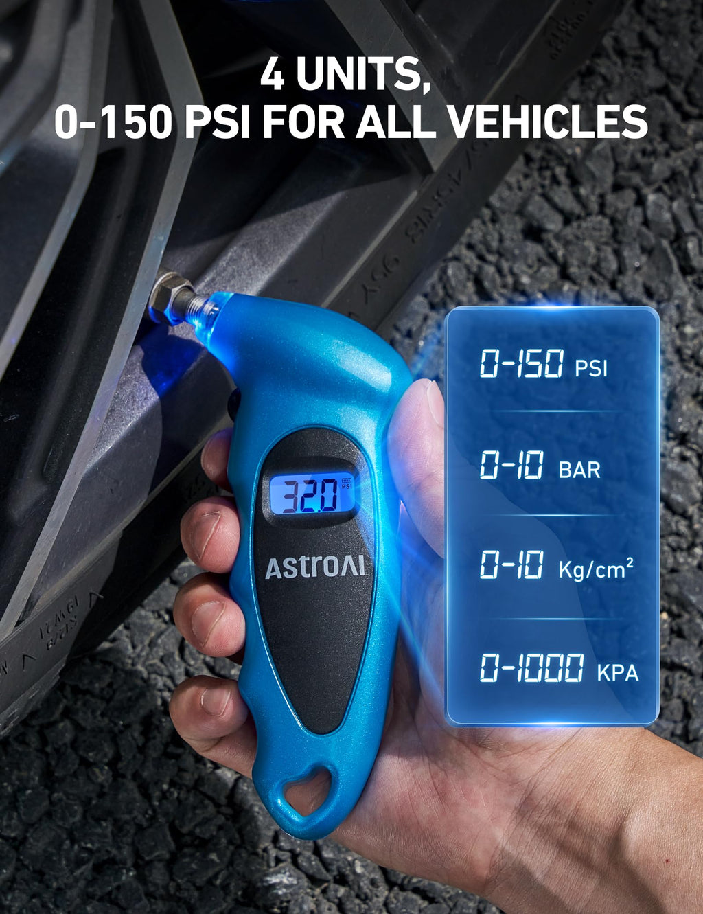 AstroAI 0-150 PSI Digital Tire Pressure Gauge