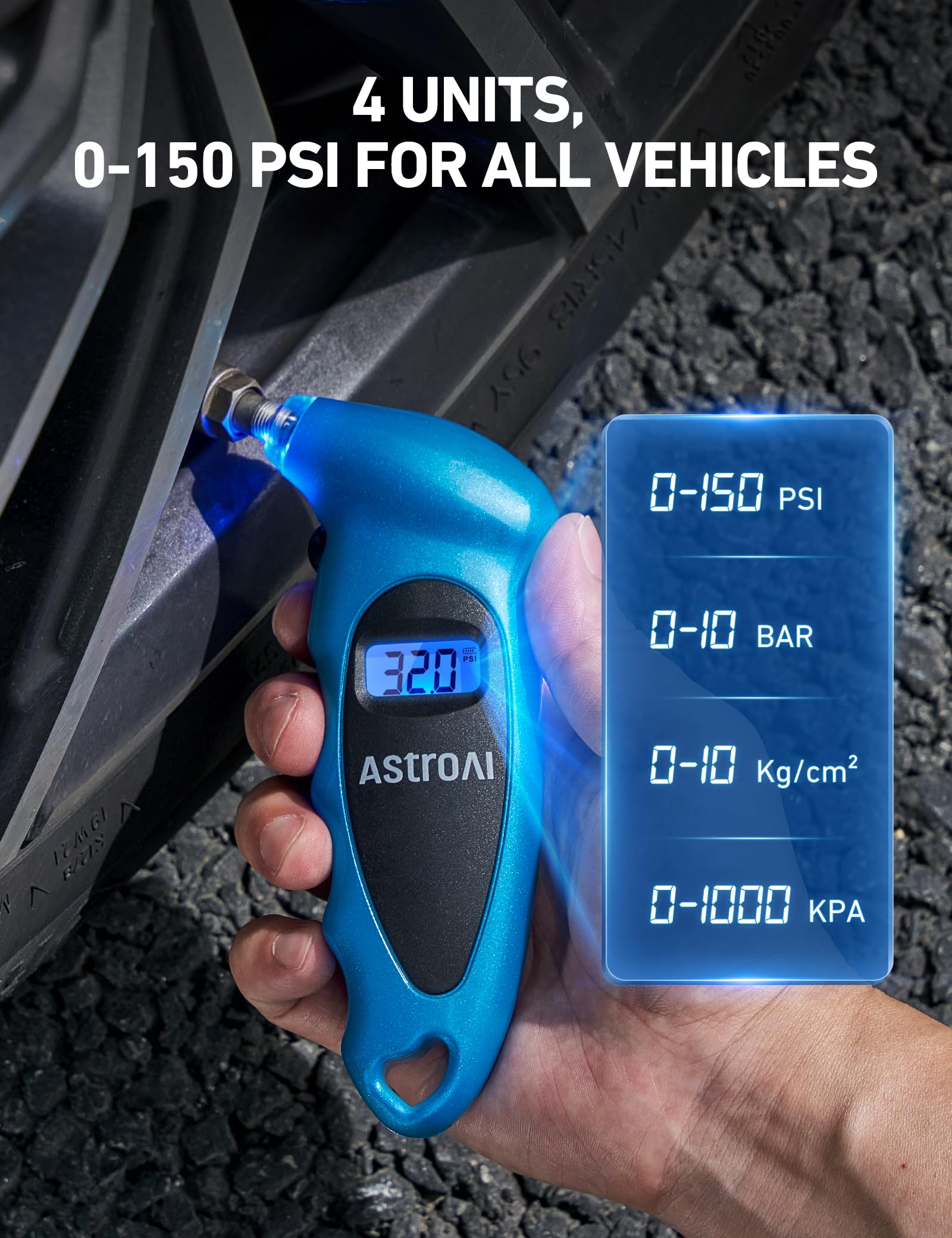 AstroAI 0-150 PSI Digital Tire Pressure Gauge
