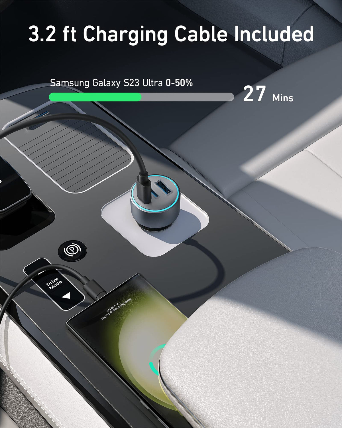 Anker MagSafe Car Mount Charger with USB-C Adapter