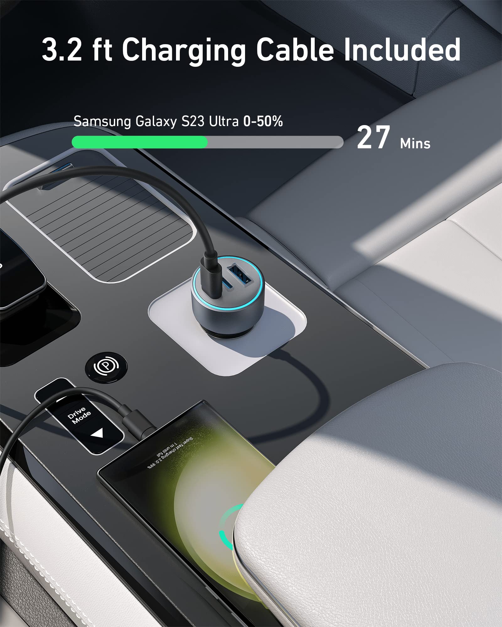 Anker MagSafe Car Mount Charger with USB-C Adapter