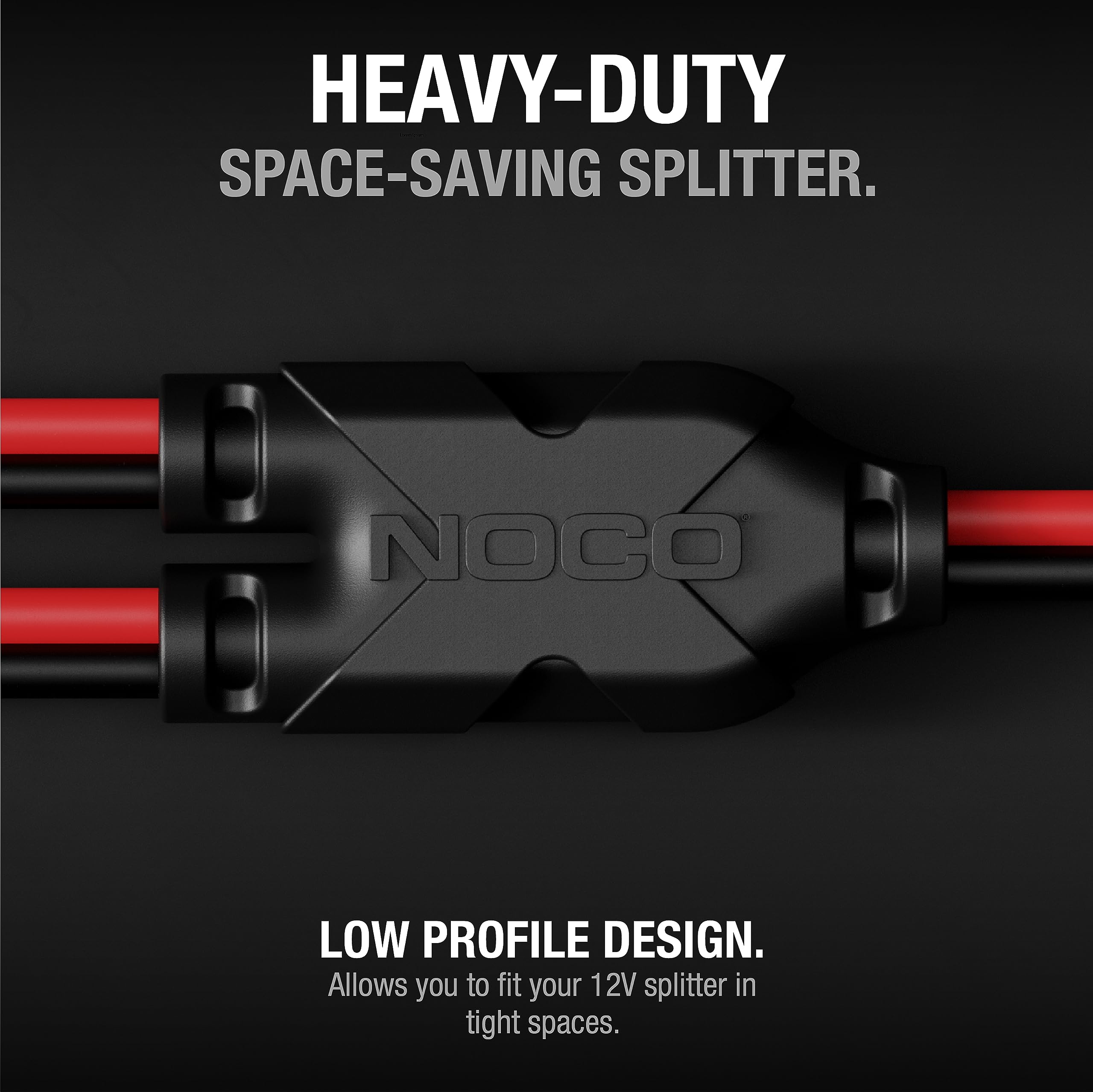 NOCO GC020 12V Plug 2-Way Splitter in Red and Black