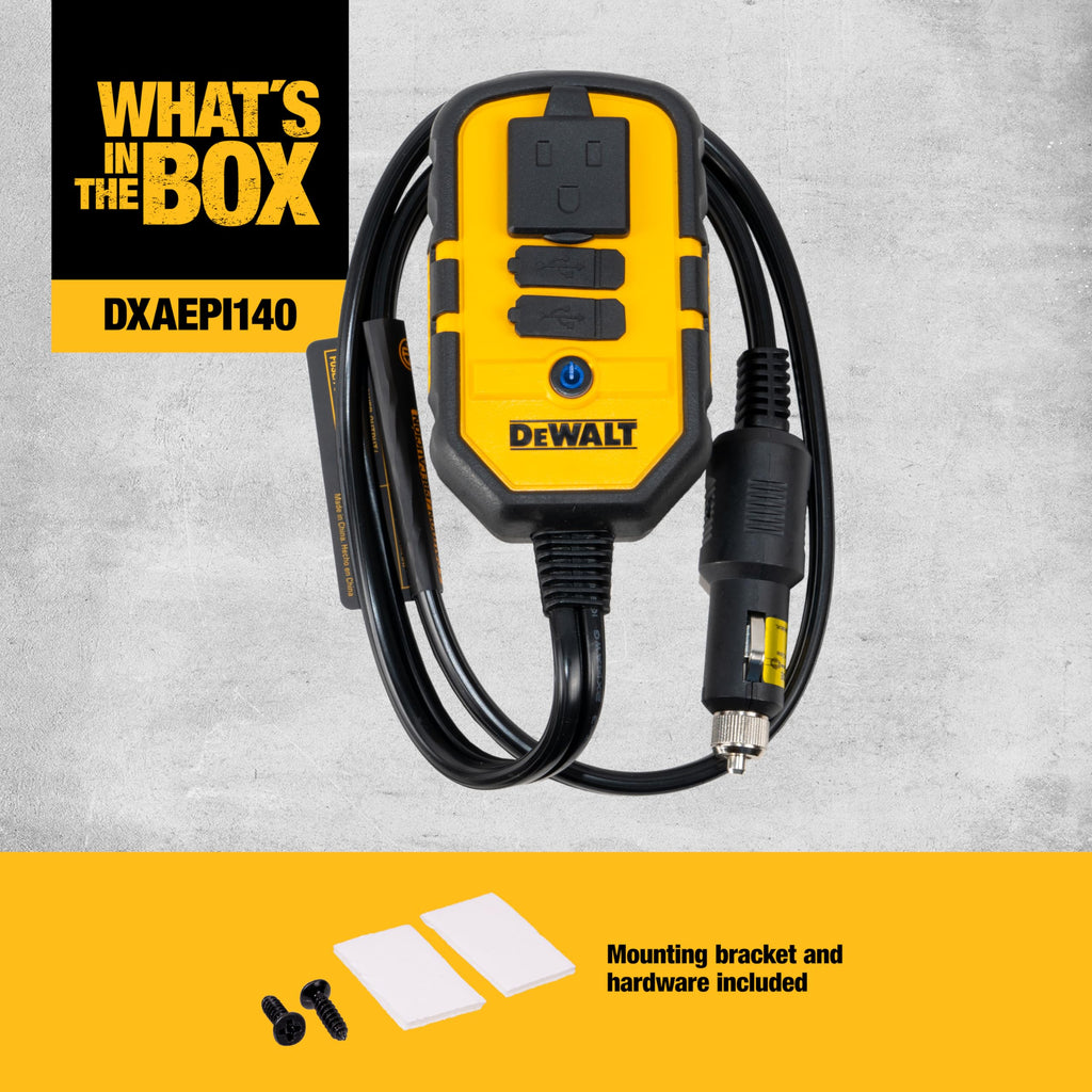 DEWALT 140W Car Power Inverter and AC Converter
